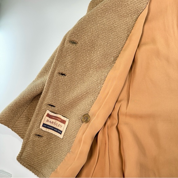 Bardley vintage wool blend peacoat tailored double breasted camel coat medium - Picture 14 of 15